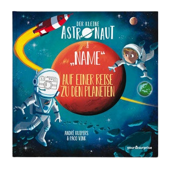 Der kleine Astronaut und Name auf einer Reise zu den Planeten – Hardcover