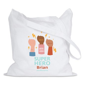 Tote bag Super-héros - blanc