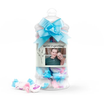 Gender reveal sweets in personalised bottle - Boy