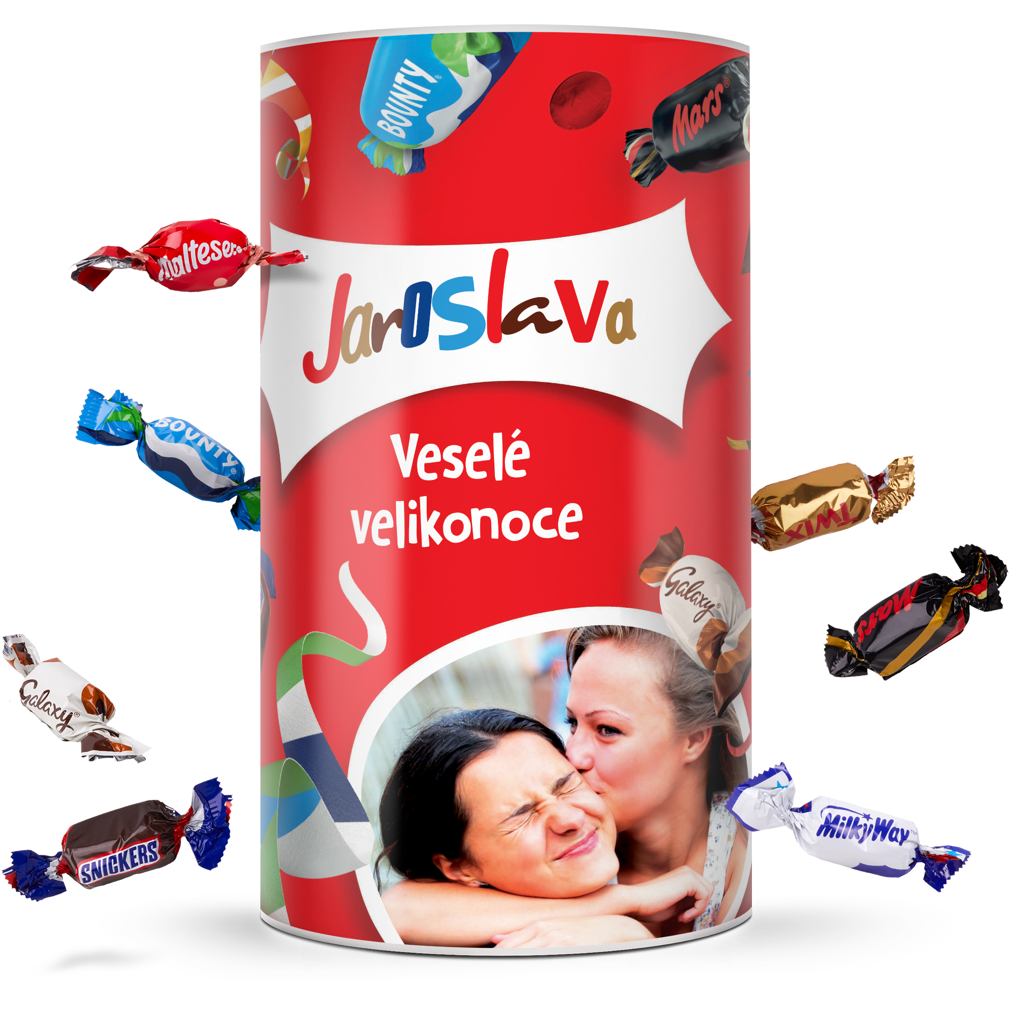 Personalizovaná láhev Celebrations se sladkostmi 