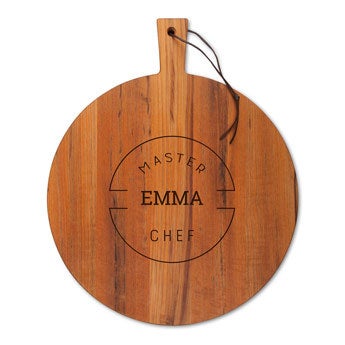 Wooden bread board - Teak - Oblong - Round (M)