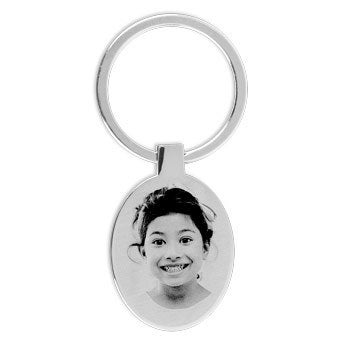 Sleutelhanger met foto graveren - Ovaal