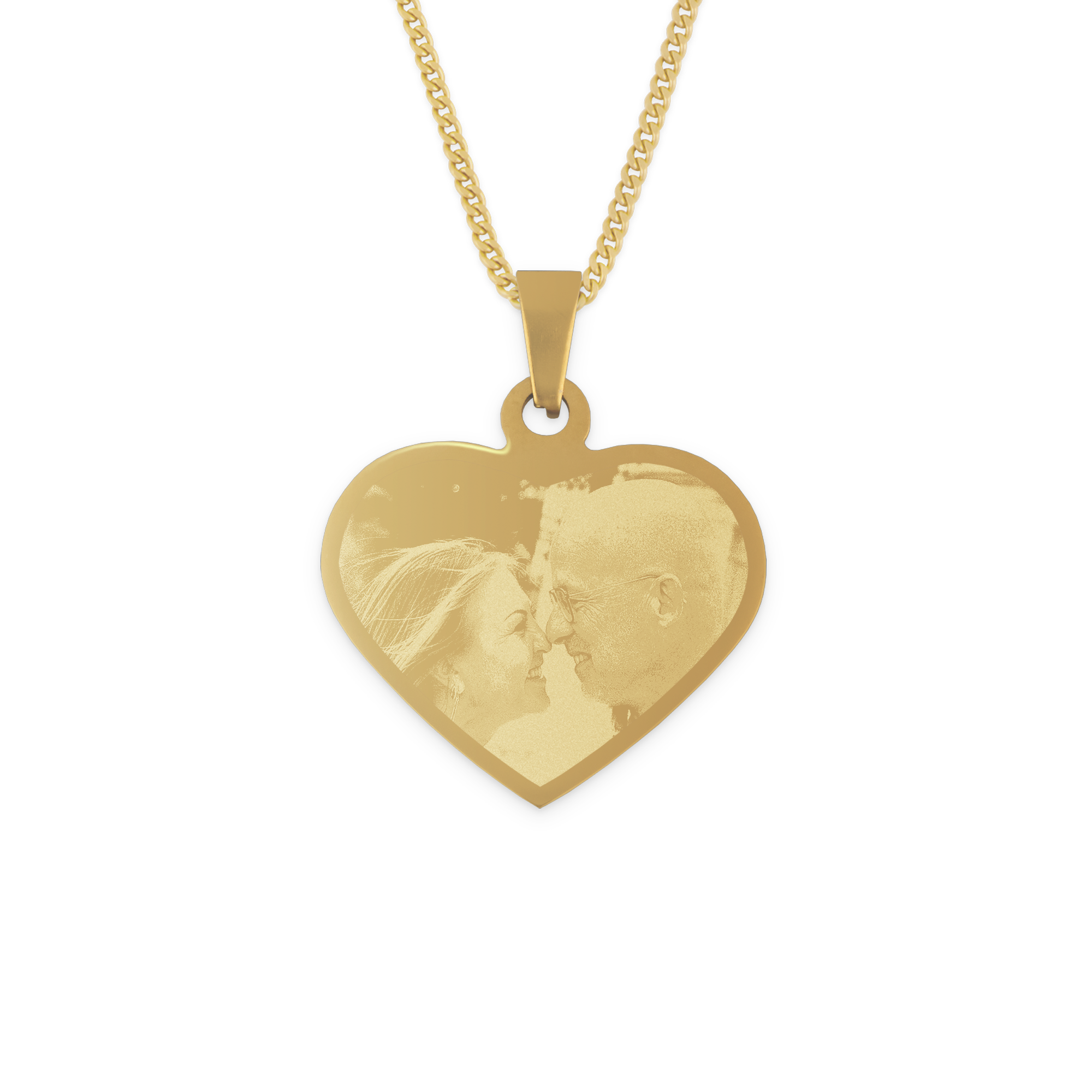 Srdcový náhrdelník s fotografiou - zlatý