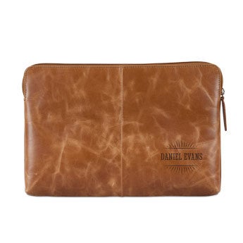 Leather laptop sleeve