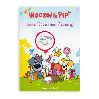 Woezel & Pip boek met naam en foto - Verjaardag - XL (Hardcover)