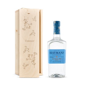 Personalised Gin Gift - Hayman's London Dry - Wooden Case