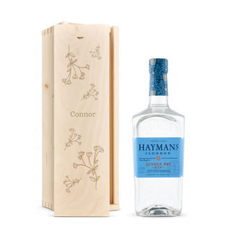 Hayman's London Dry gin in engraved case