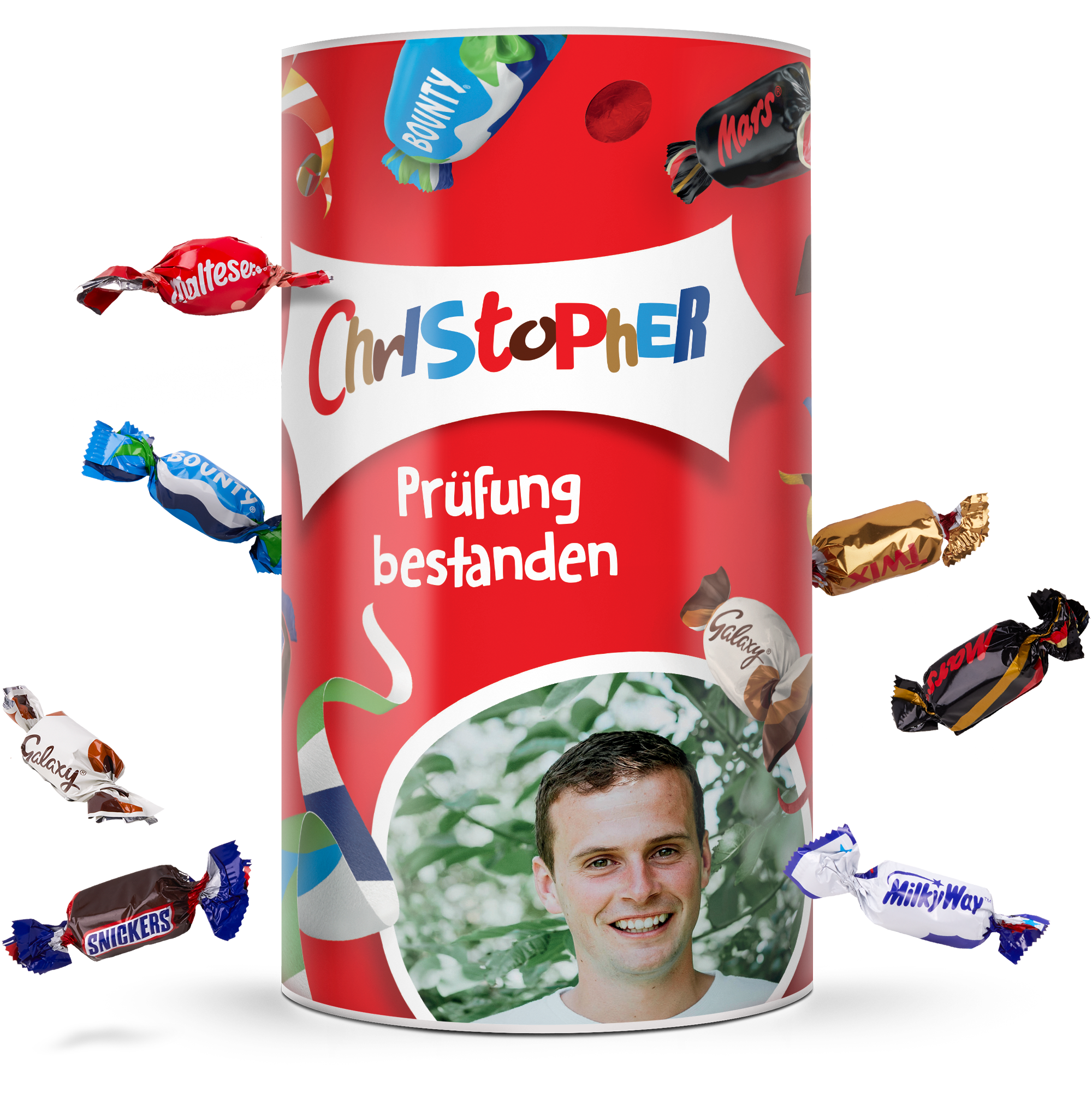 Celebrations personalisieren mit Namen & Foto - 1 kg Zylinder