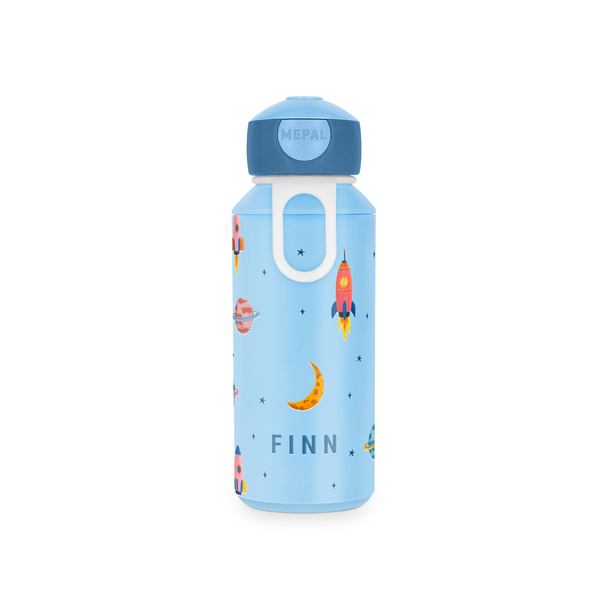 Personalisierte Mepal Pop-Up Kinder-Trinkflasche - 400 ml - Cool Blue