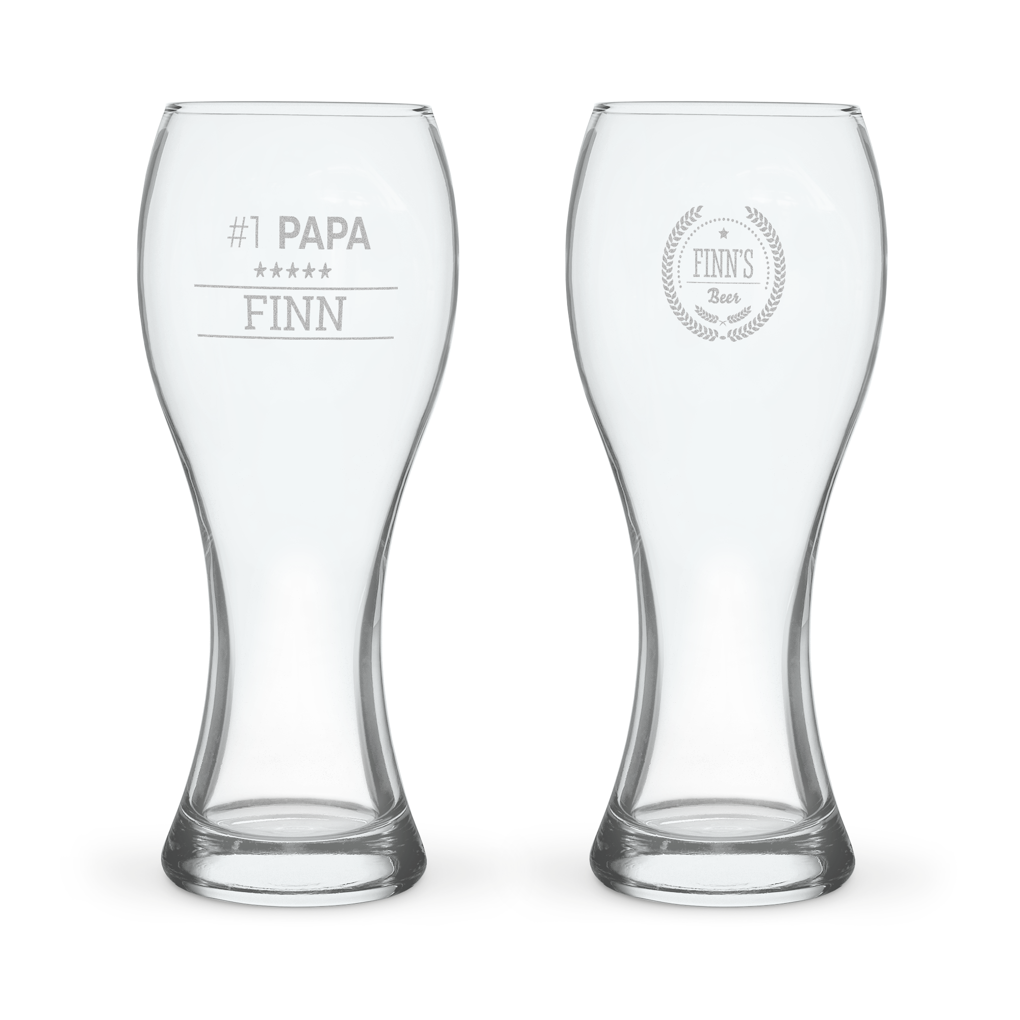Weizenbierglas mit Gravur - 2 Stück