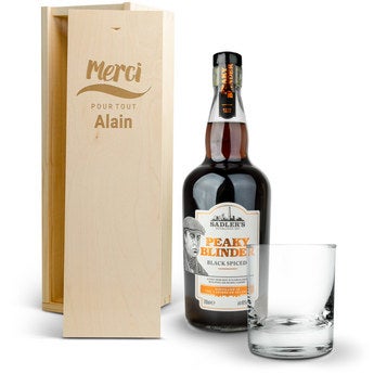 Coffret rhum Peaky Blinders - couvercle gravé