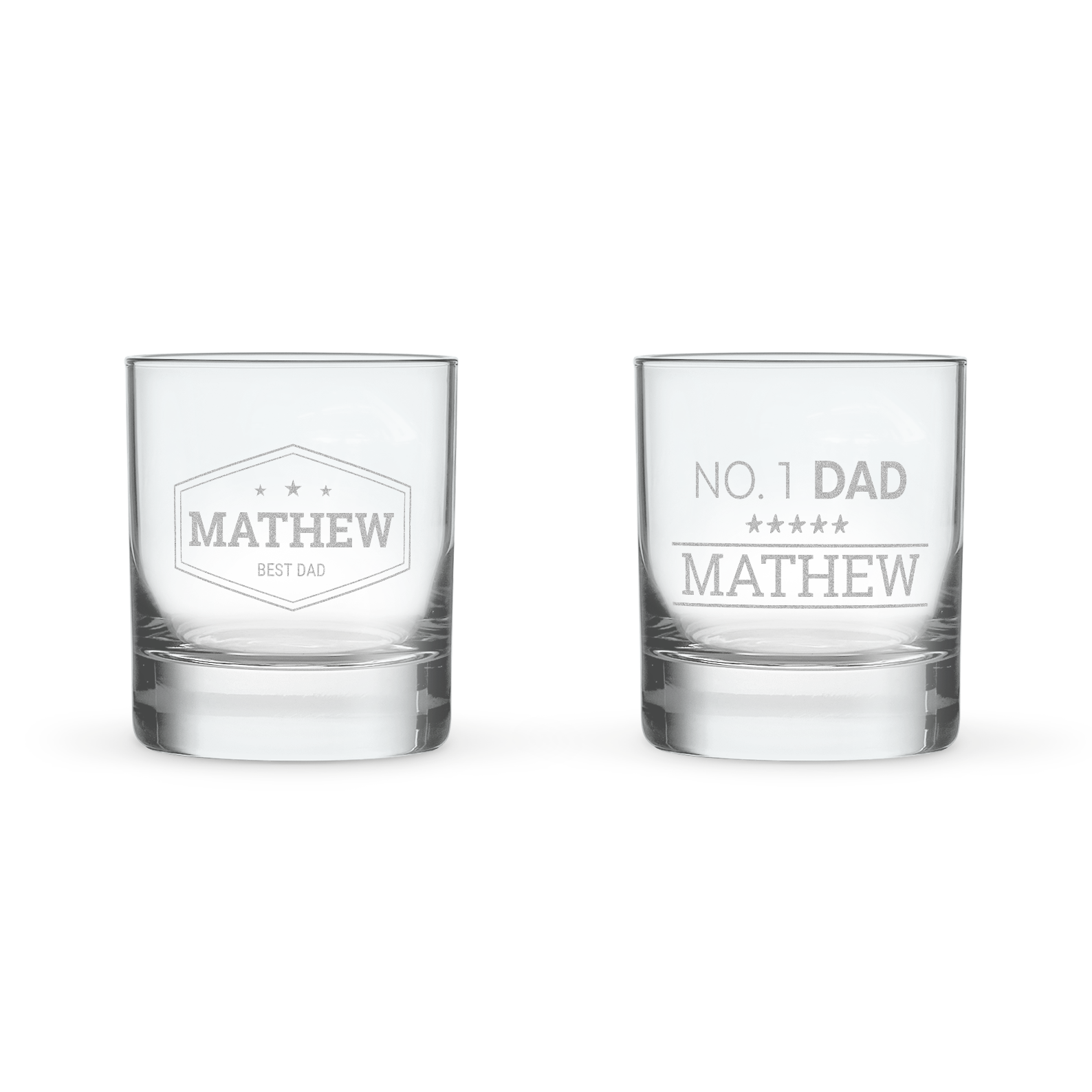 Vaso de vidrio con relieve personalizado