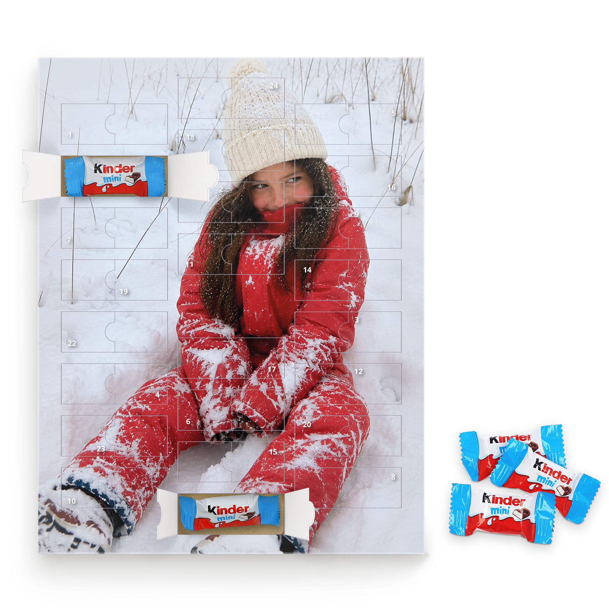 Calendario dell'Avvento Kinder al cioccolato personalizzato