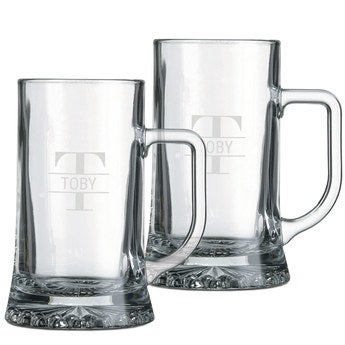 Glass beer mug - set of 2