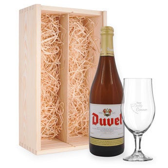 Confezione Birra con Bicchiere Inciso - Festa del Papà - Duvel