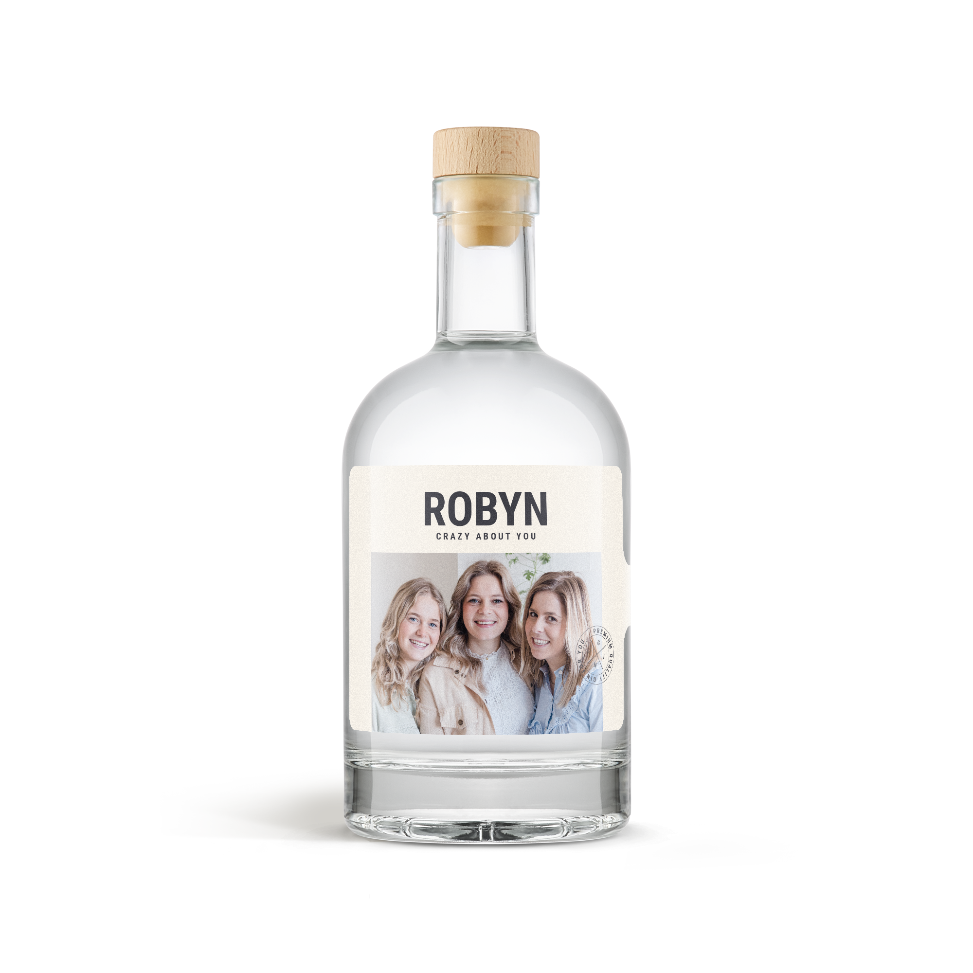 YourSurprise gin s vytištěným štítkem