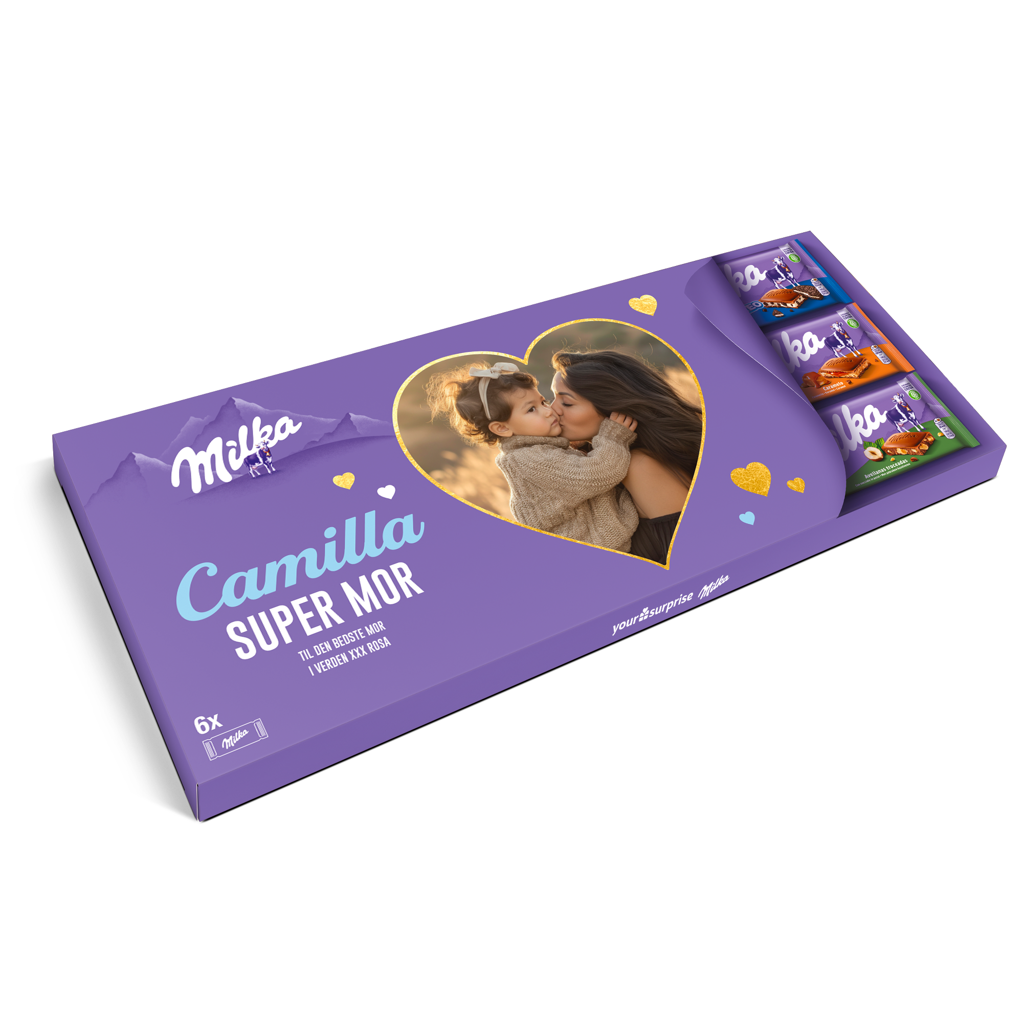 Personlig Mega Milka med navn og billede