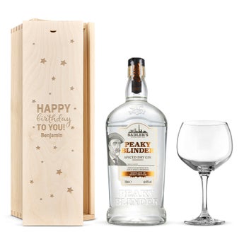 Coffret gin Peaky Blinders - couvercle gravé