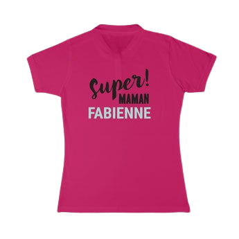 Polo personnalisé femme - Fuchsia - L