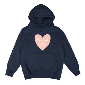 Sweat à capuche enfant personnalisé - Marine 