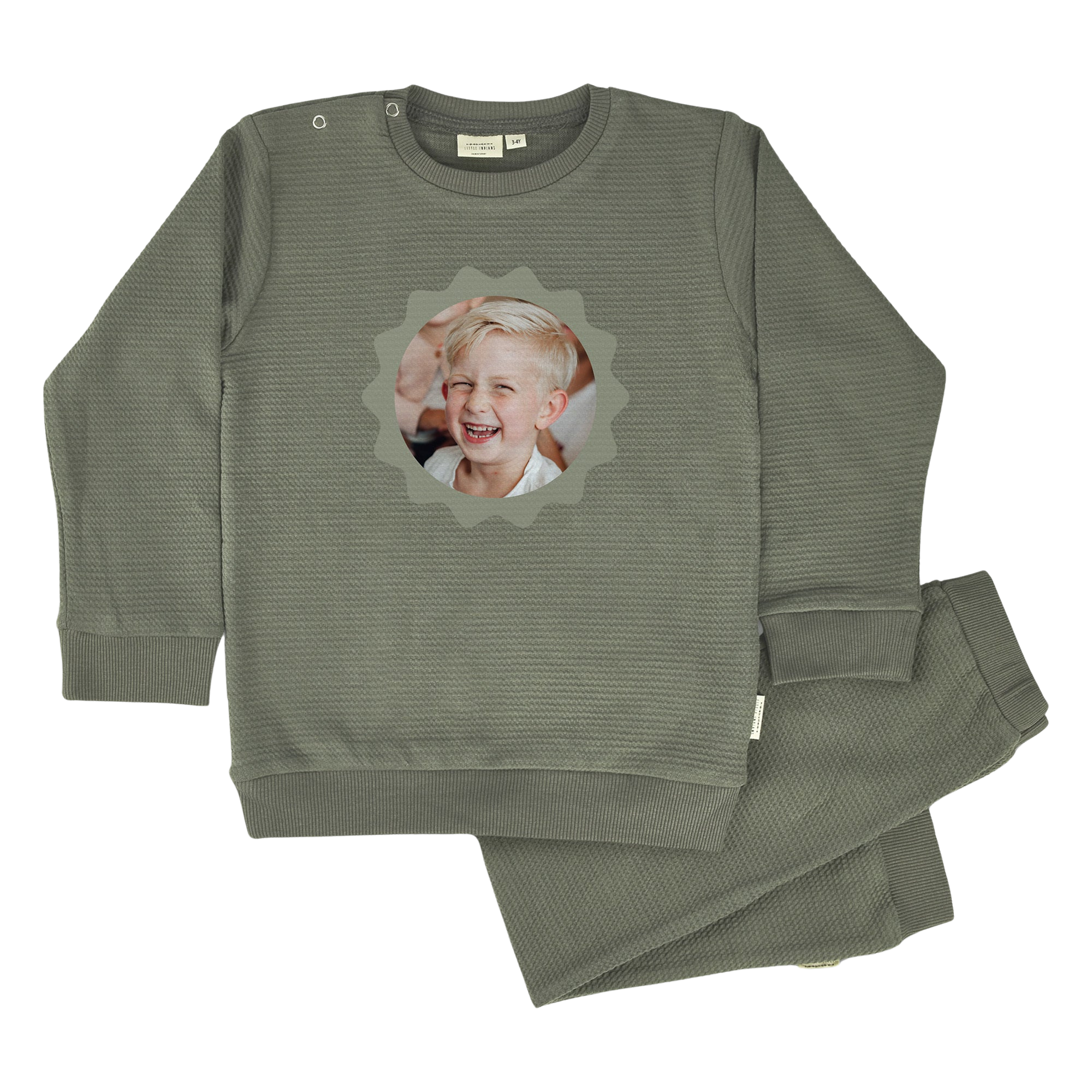 Kinderpyjama bedrukken - Olijfgroen - 4/5 jaar