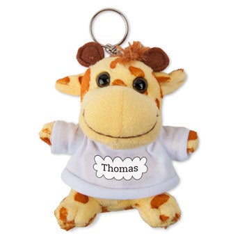 Personalised plush key ring - Photo - Giraffe 