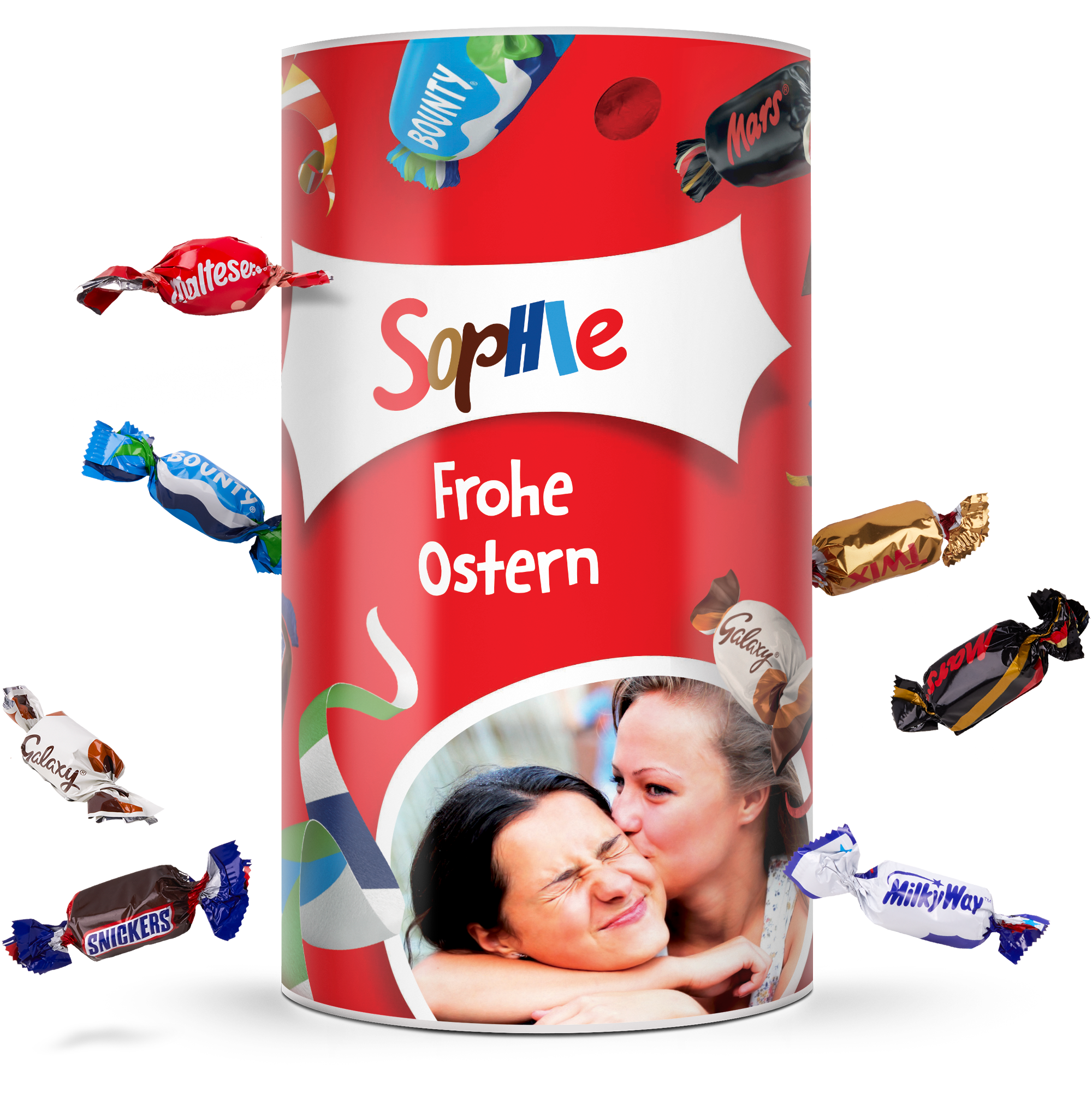 Celebrations personalisieren mit Namen & Foto - 1 kg Zylinder