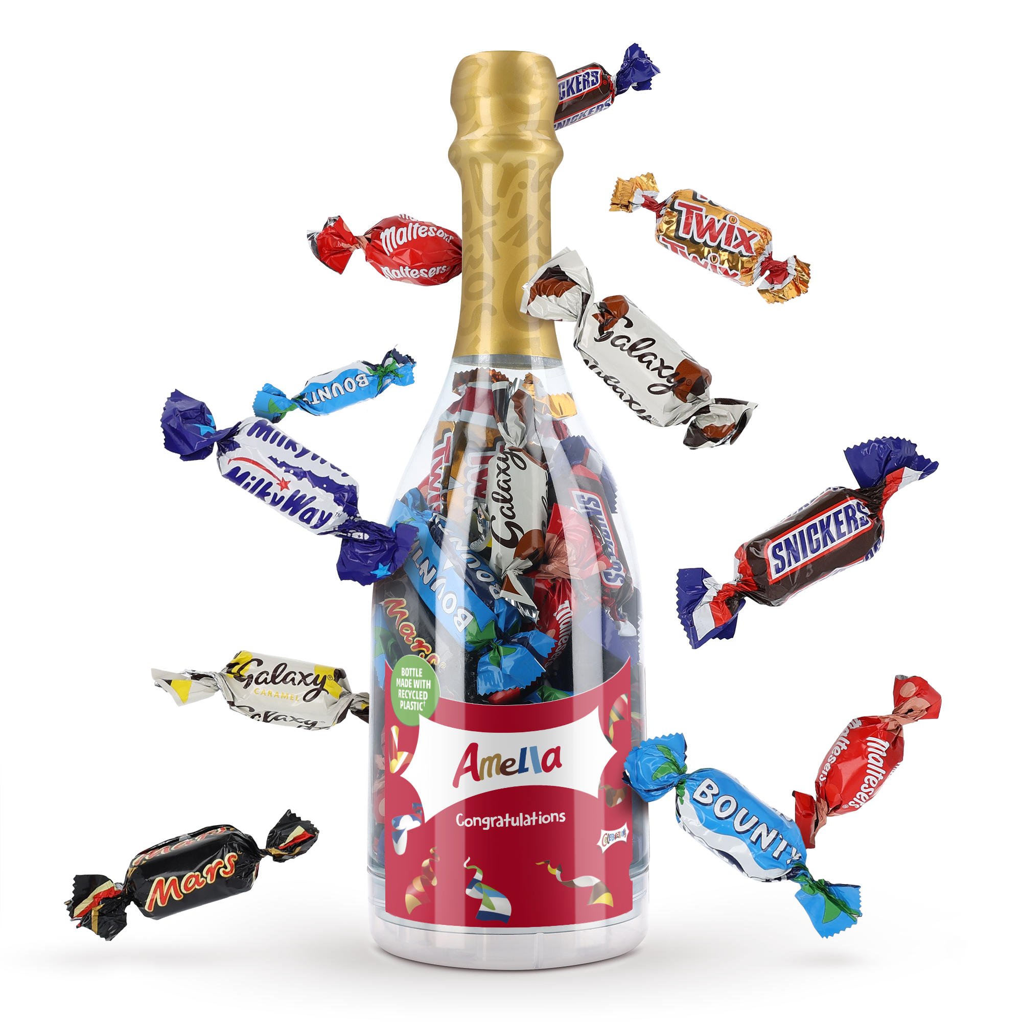 Celebrations bottle with personalised label