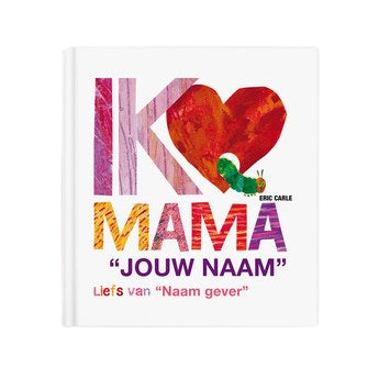 Boek met naam en foto - Rupsje Nooitgenoeg - Ik hou van mama (softcover)