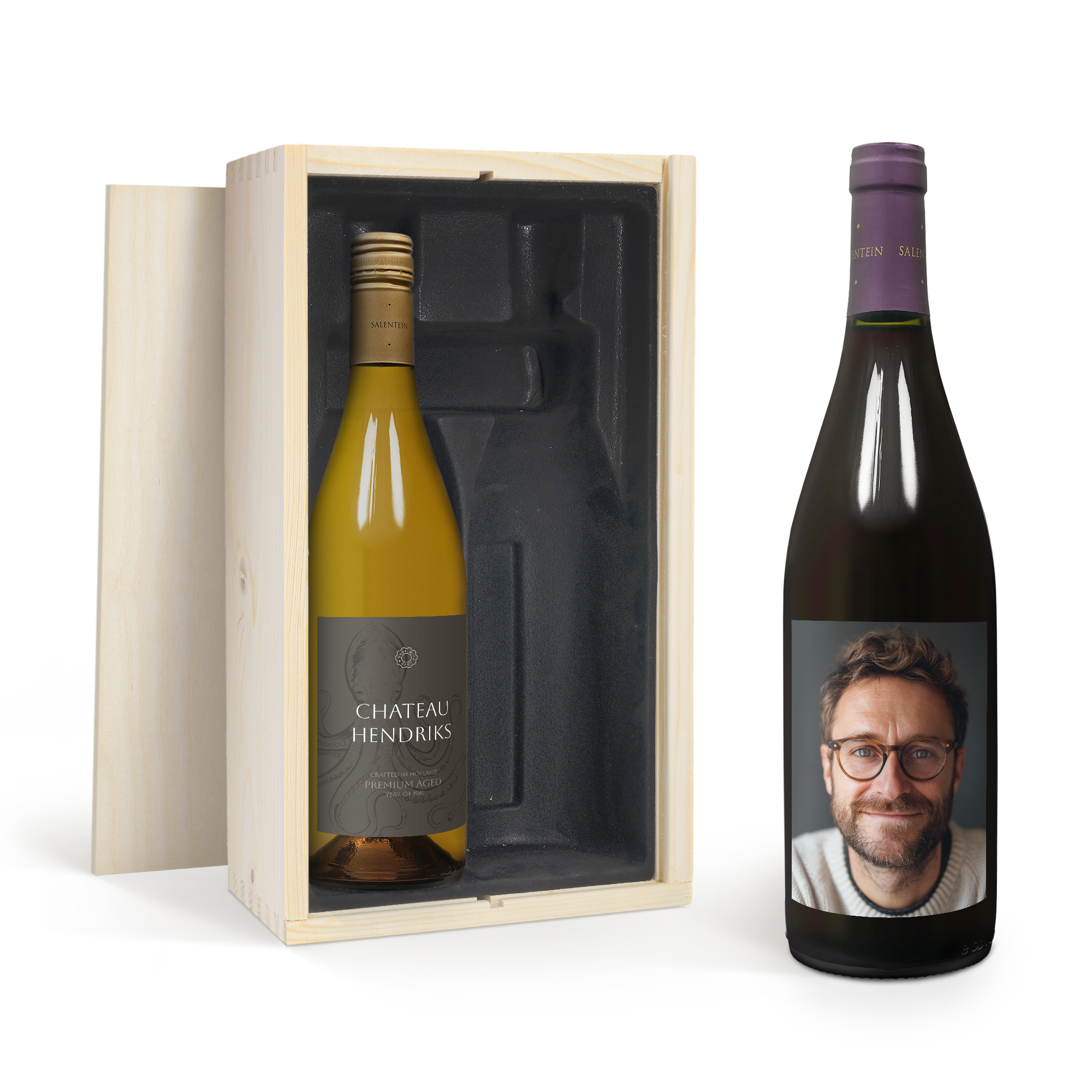 Wijnpakket met bedrukt etiket - Salentein - Pinot Noir en Chardonnay