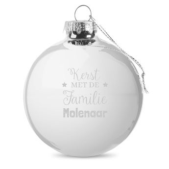 Glazen kerstbal - Zilver