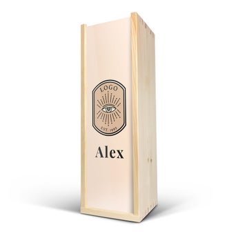 Wooden wine case printed