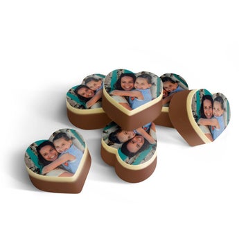 Personalised photo chocolates - Heart-shaped