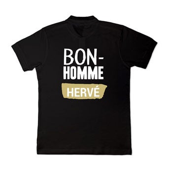 Polo personnalis&eacute; - Homme - Noir