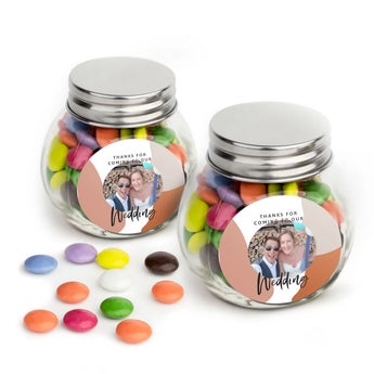 Chocolates in personalised glass jar