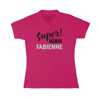Polo personnalisé - Femme - Fuchsia