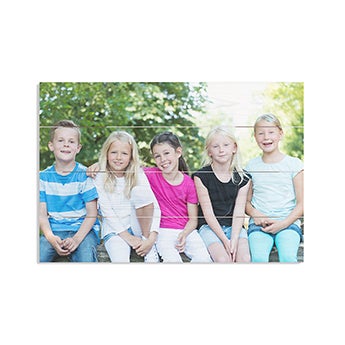 Photo on wooden planks