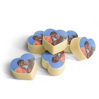 Personalised photo chocolates - Heart-shaped