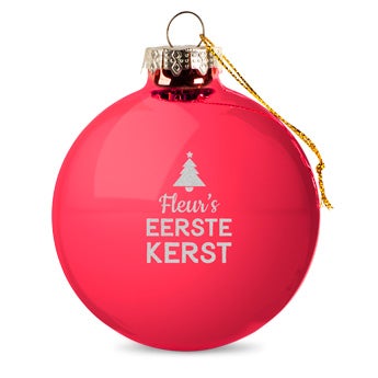 Glazen kerstbal - Rood