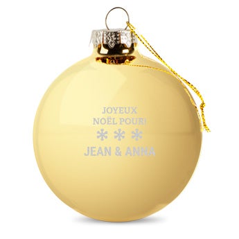 Boule de No&euml;l en verre - dor&eacute;e