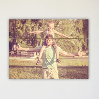 Photo on wooden planks