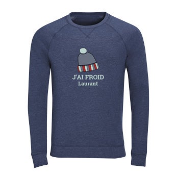 Sweat - Homme - Bleu chiné