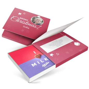 Cutie cadou personalizată cu ciocolată Milka - Crăciun