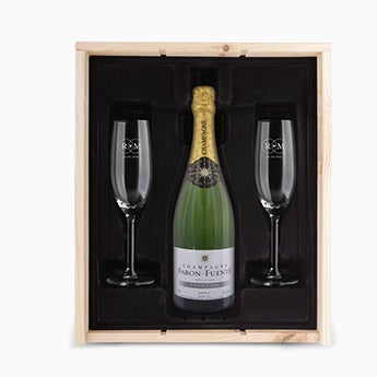 Champagnepaket med graverade glas