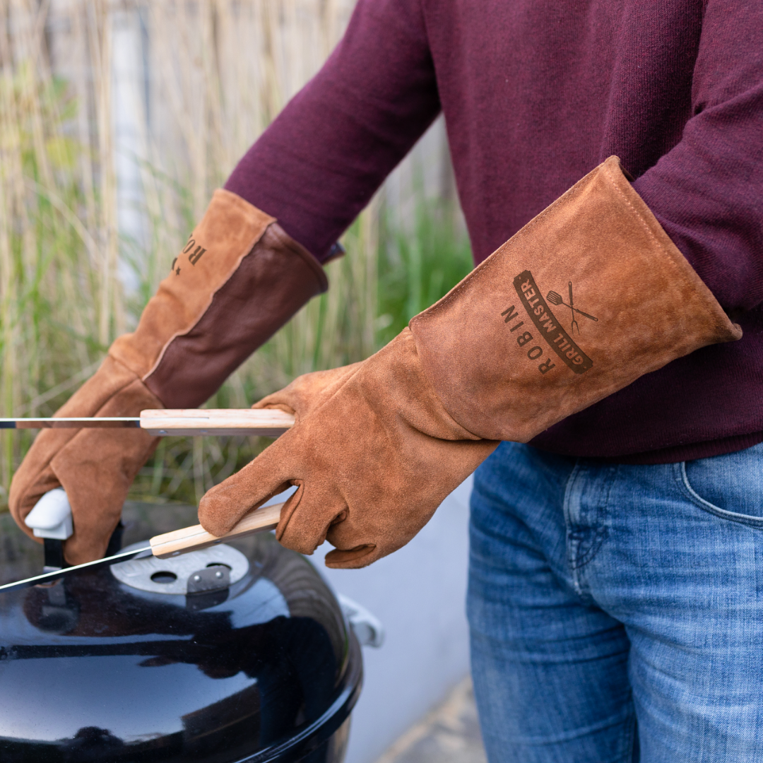 Leren BBQ-ovenhandschoenen