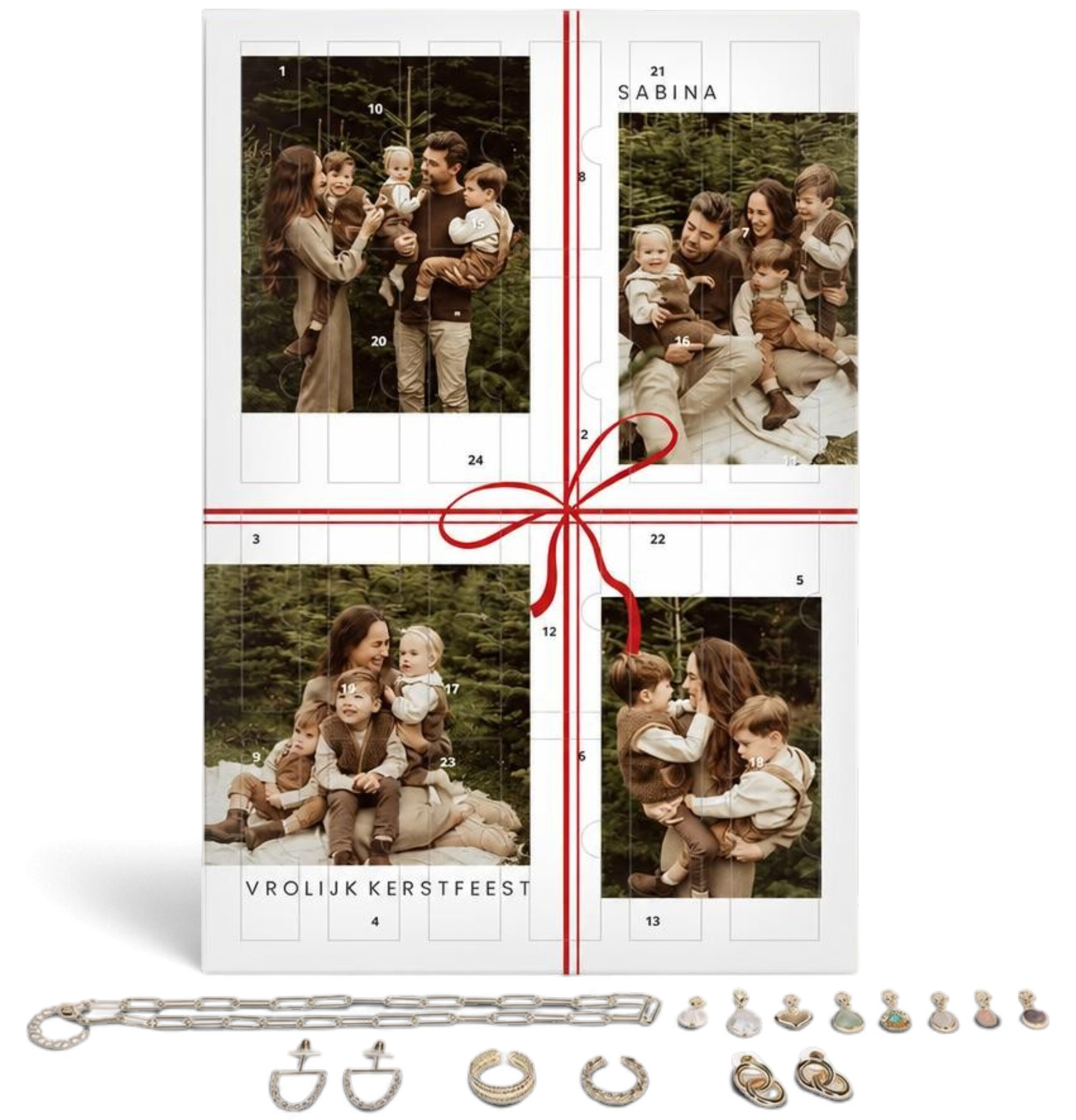 Gepersonaliseerde luxe sieradenadventskalender