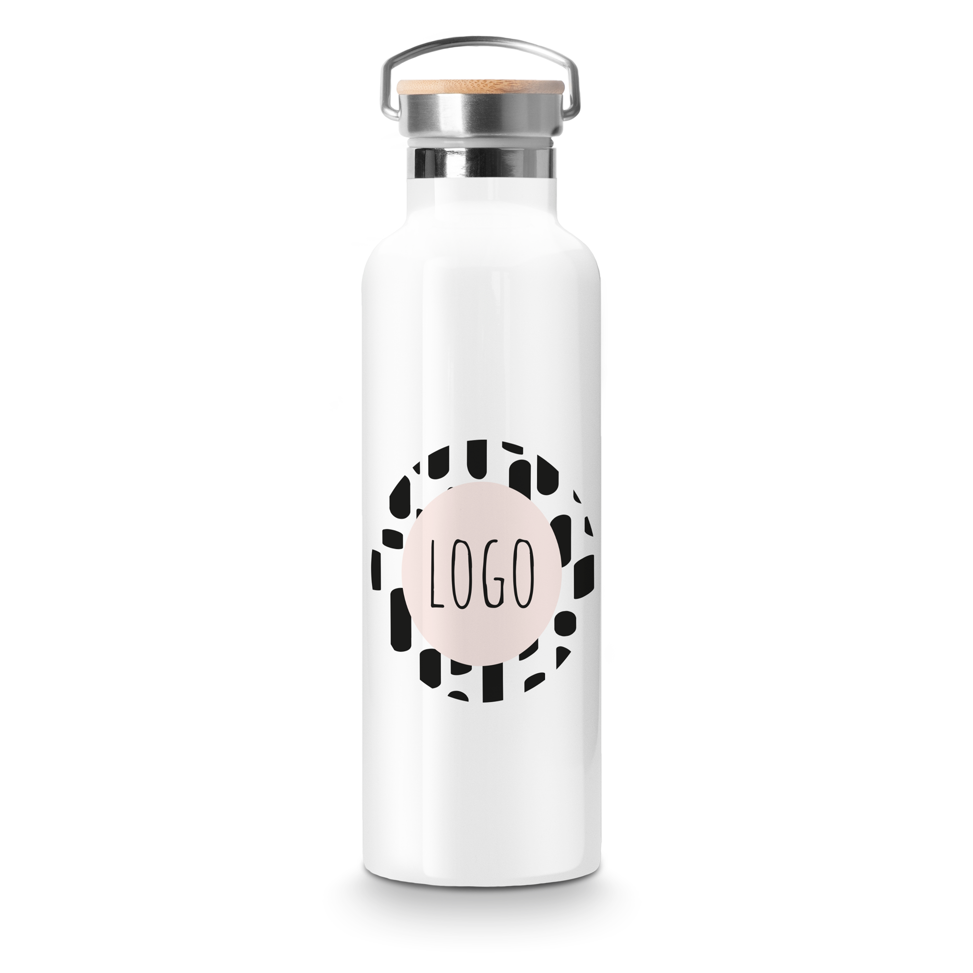 Luxus, személyre szabott „pop top” vizes palack - Fehér