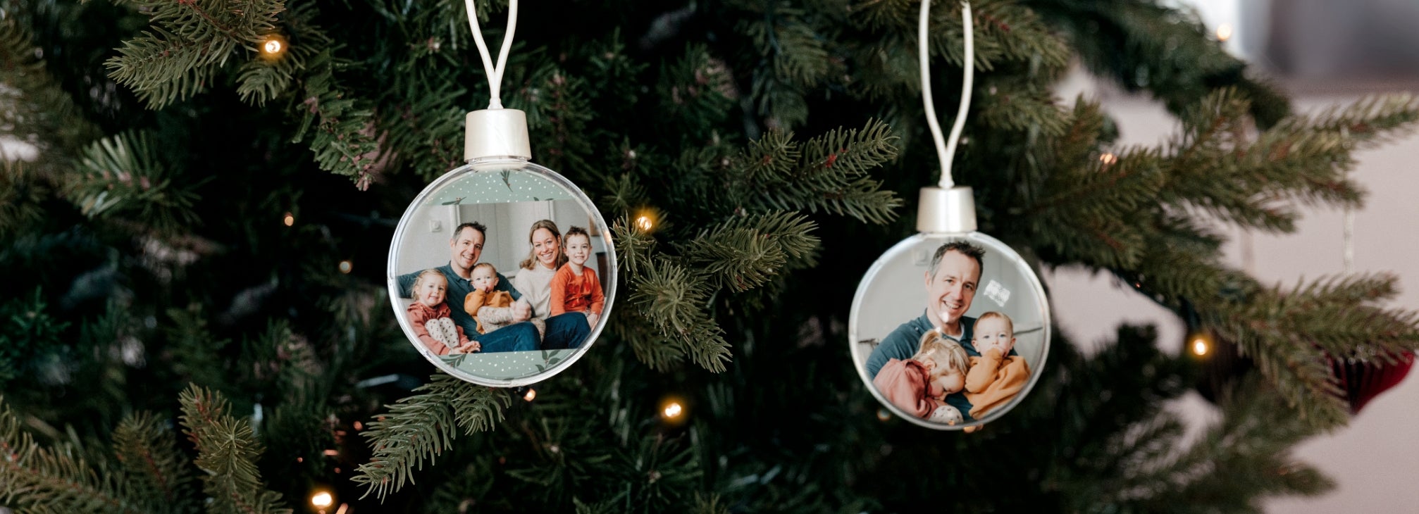 Kerstbal met foto en kerstdecoratie