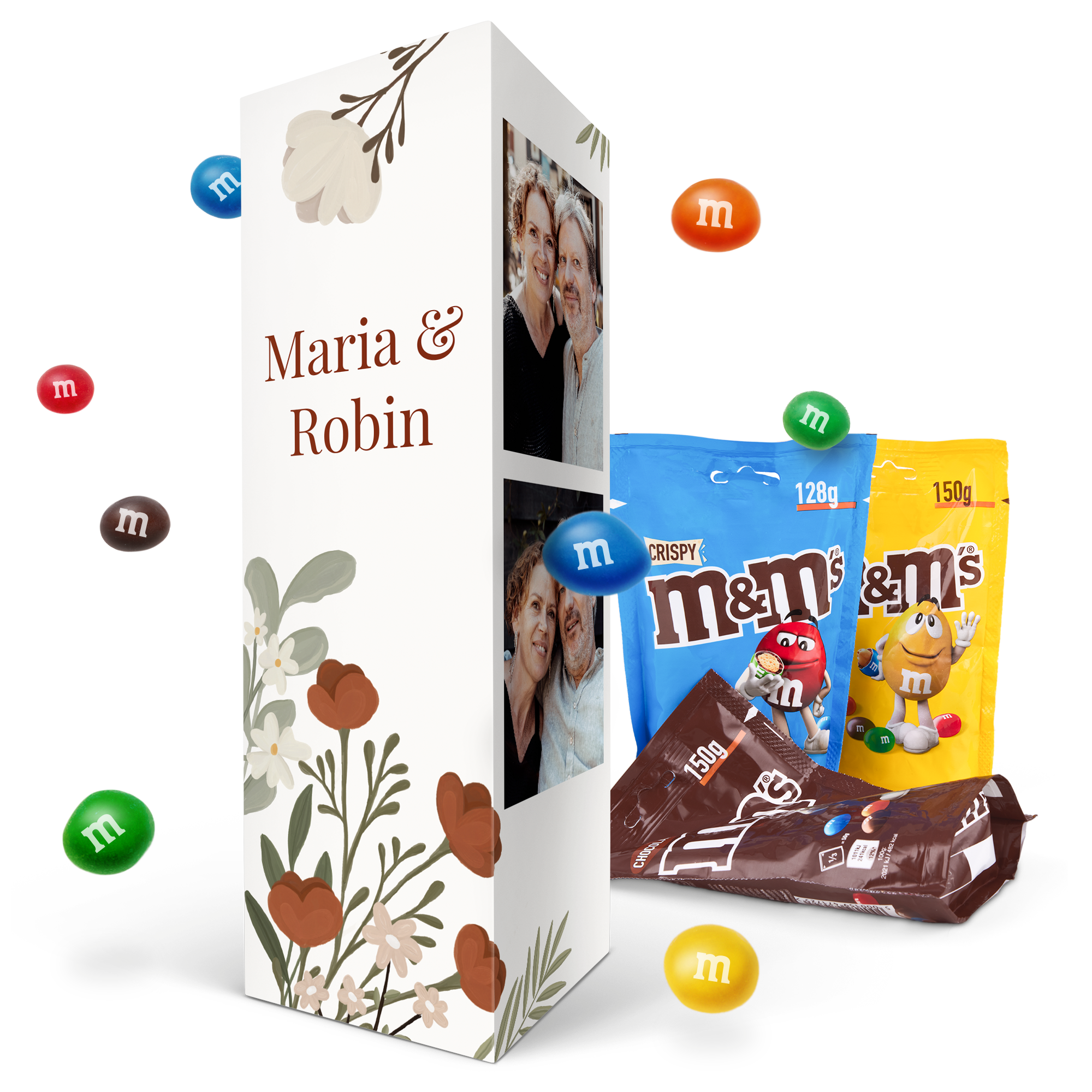 Gepersonaliseerd cadeaupakket met M&M's chocolade