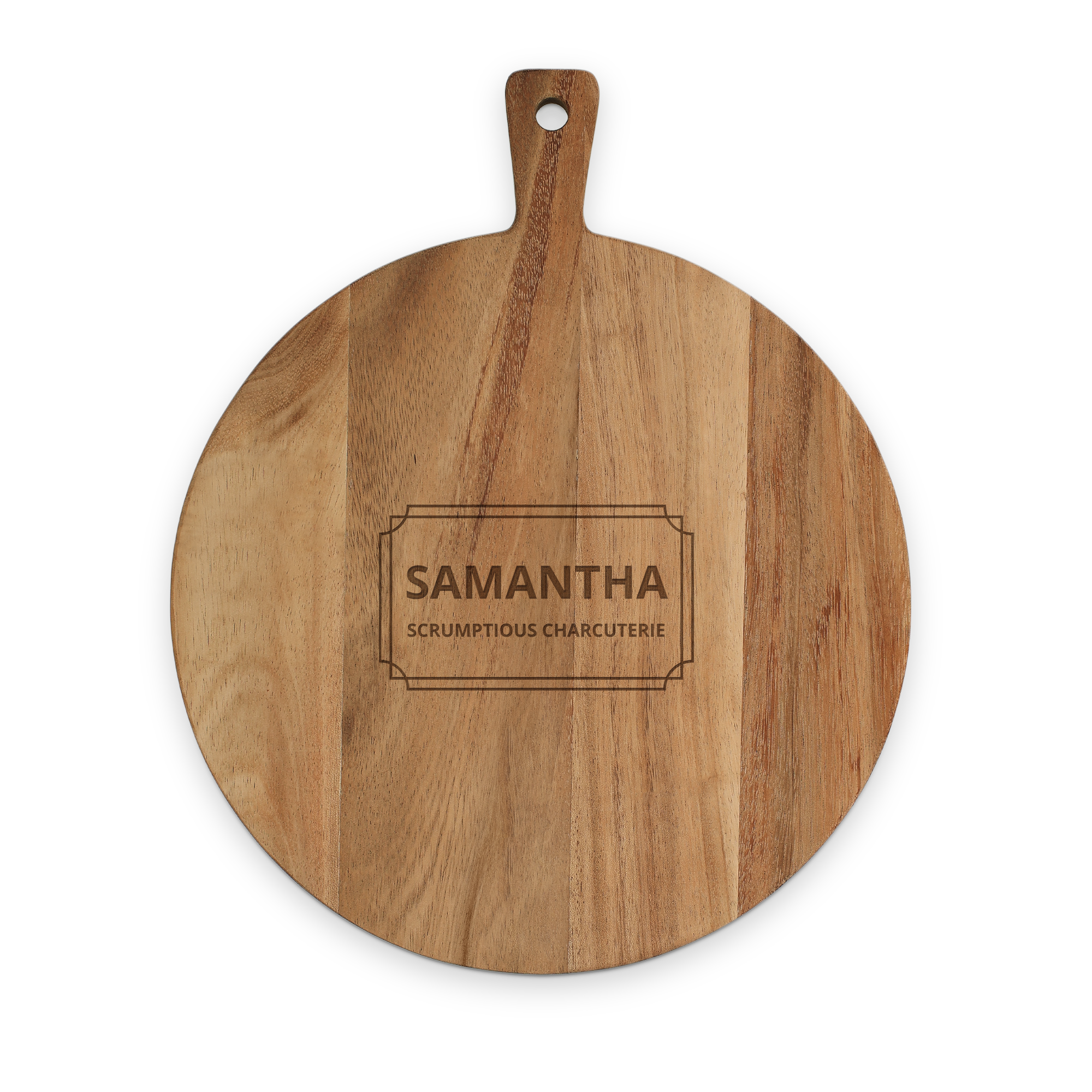 Engraved wooden serving platter